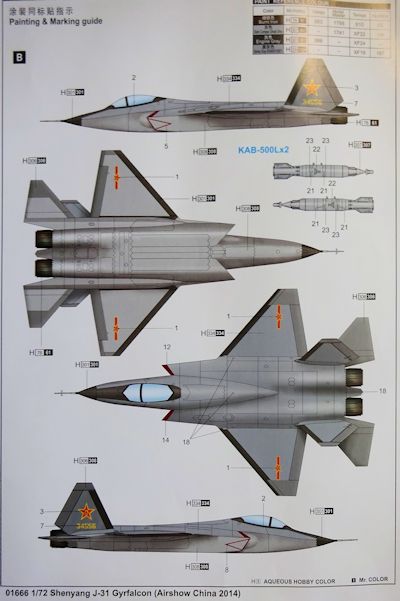 Trumpeter 9361666 Chinesisches Shenyang J-31 1:72 Kampfflugzeug Modellbausatz